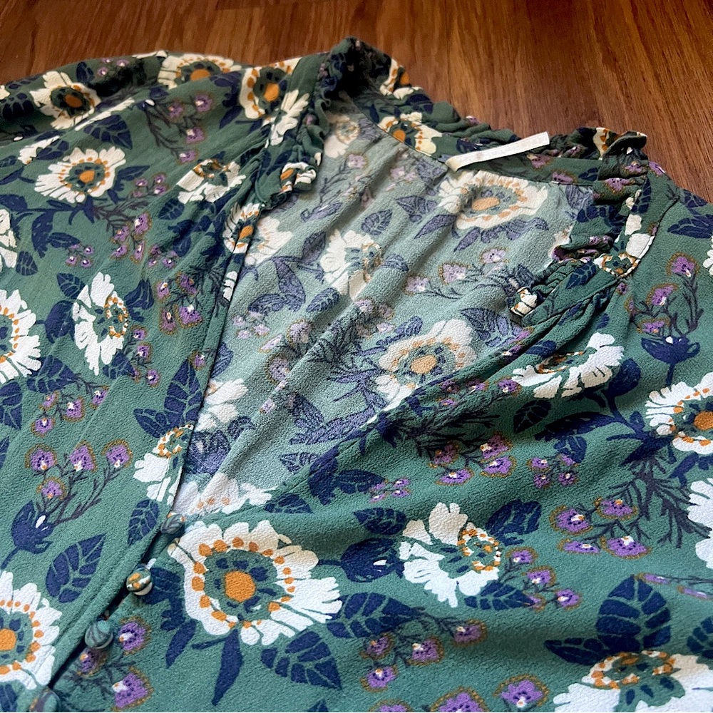 Vintage Free People 70’s Flare Sleeve Button-up Blouse